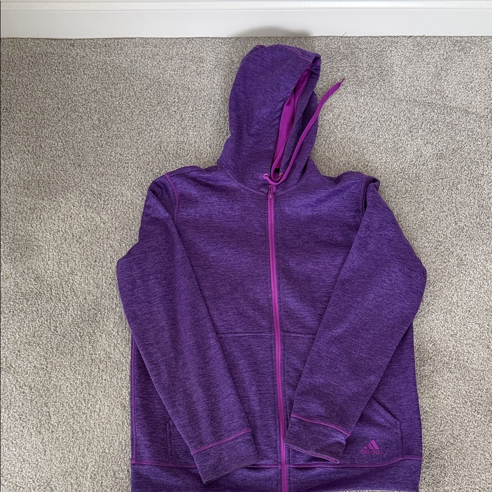 Adidas Vibrant Purple Hoodie with Pink Trim